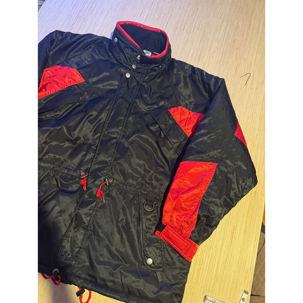 Vintage marlboro Black Red Colorblock Ski Jacket Mens XL Winter Coat Compass 40